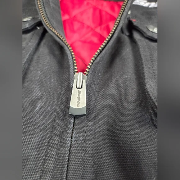 Snap On Canvas Jacket Mens XL Black Full Zip Multi Pocket Heavyweight - Picture 7 of 10